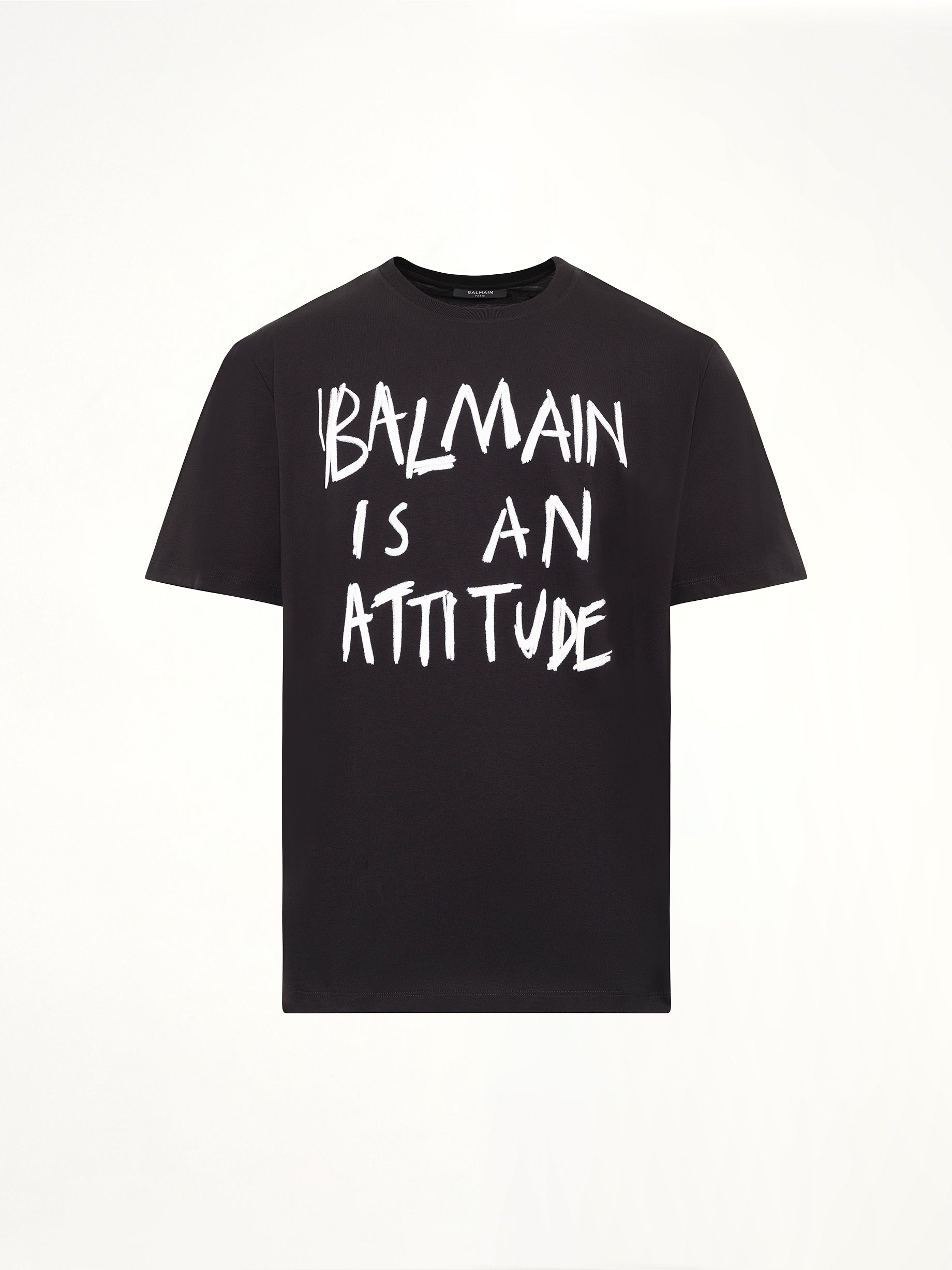 Balmain Attitude T-Shirt Bulky Fit in Black/White