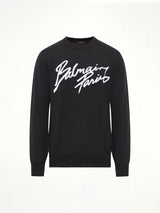 Balmain Paris Merino Wool Sweater in Black/White