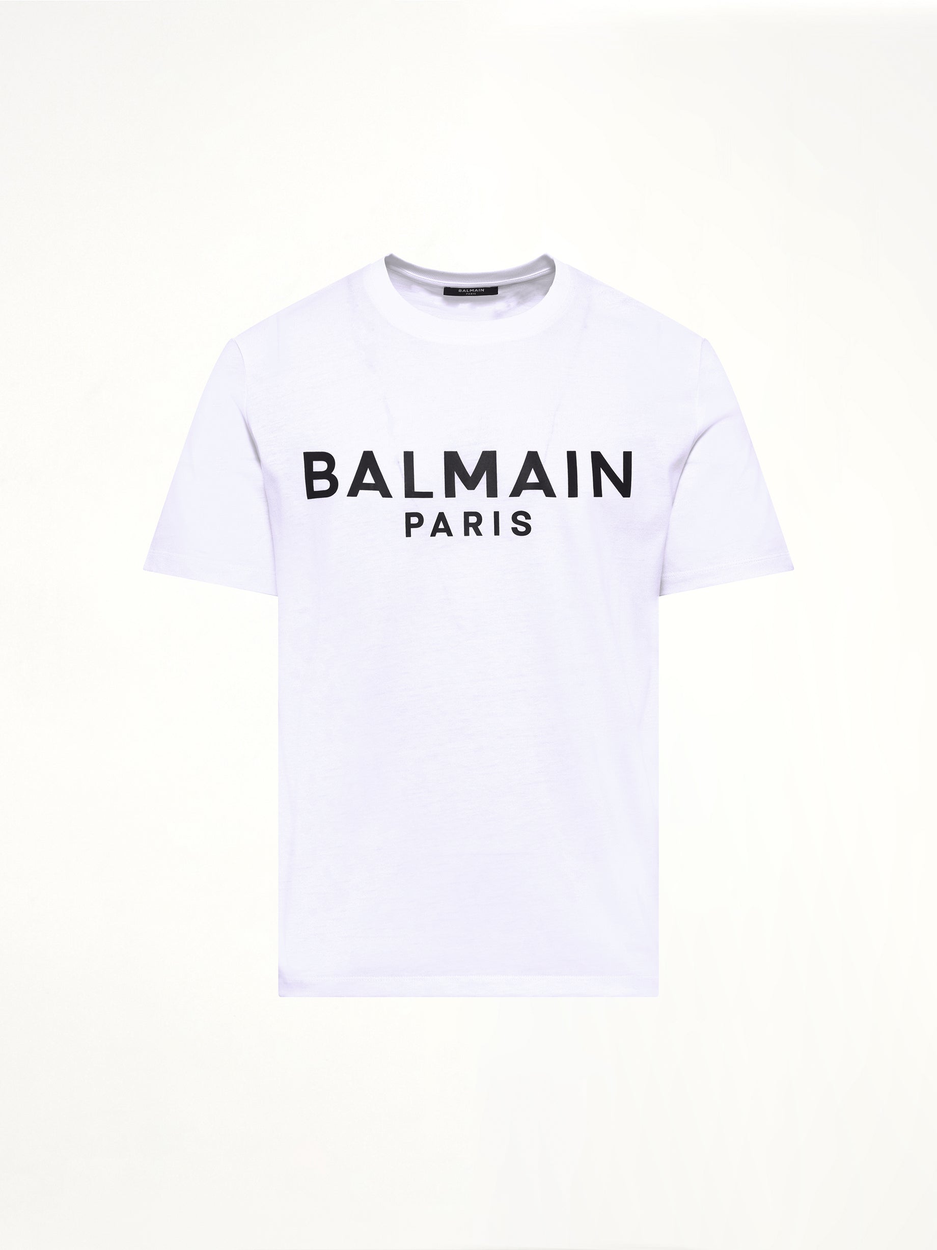 Balmain Print T-Shirt Reg Fit in White/Black