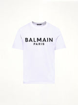Balmain Print T-Shirt Reg Fit in White/Black