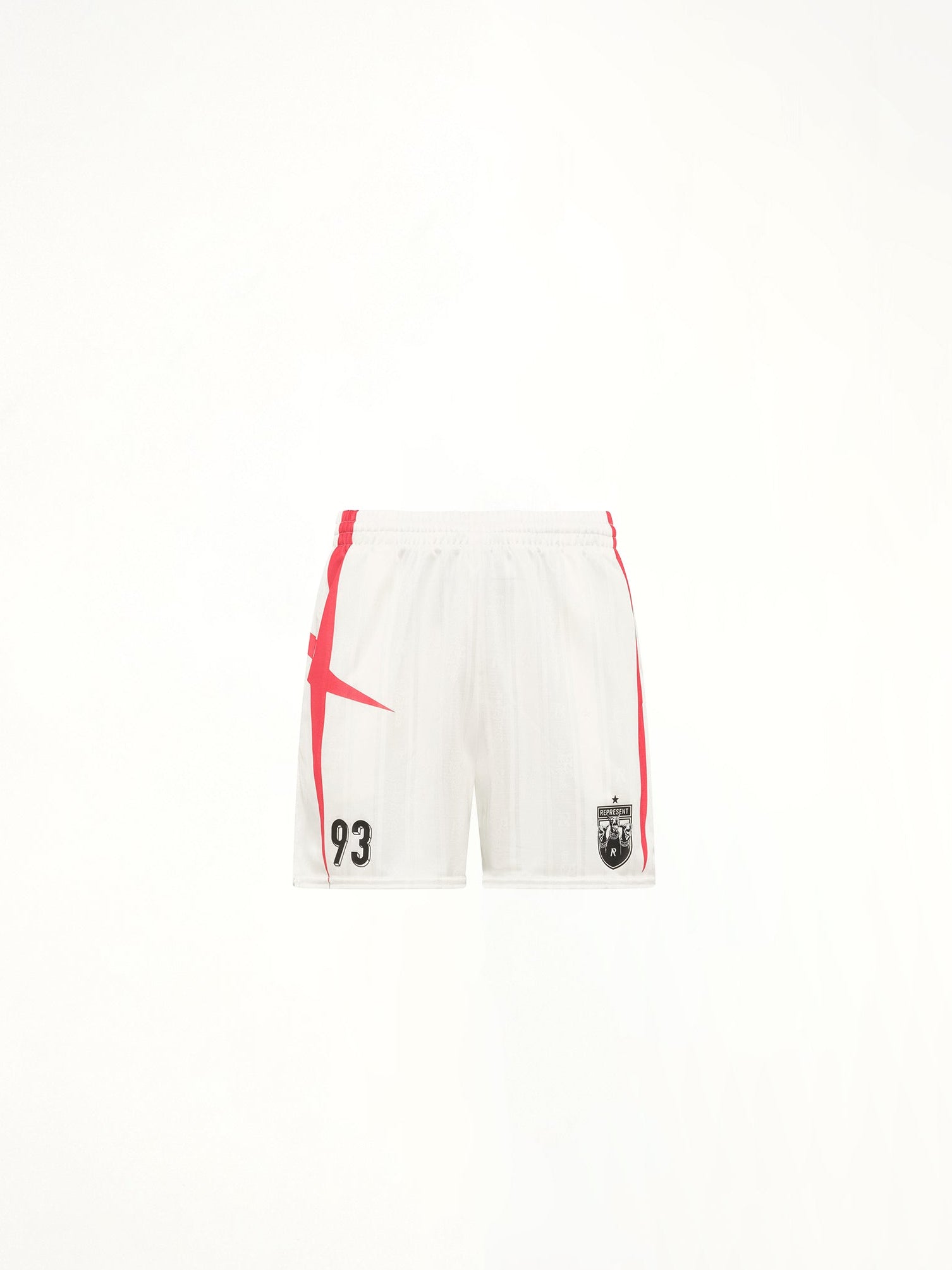 Printed Spike Football Shorts in Flat White