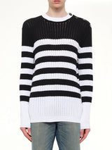 BTN Mariniere Ribbed Cotton Knit Sweater in Black/White