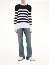 BTN Mariniere Ribbed Cotton Knit Sweater in Black/White