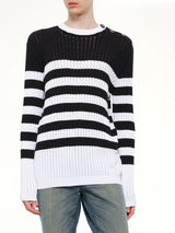 BTN Mariniere Ribbed Cotton Knit Sweater in Black/White
