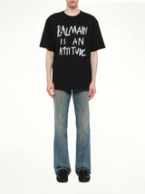 Balmain Attitude T-Shirt Bulky Fit in Black/White