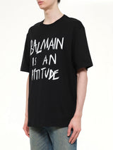 Balmain Attitude T-Shirt Bulky Fit in Black/White