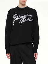 Balmain Paris Merino Wool Sweater in Black/White
