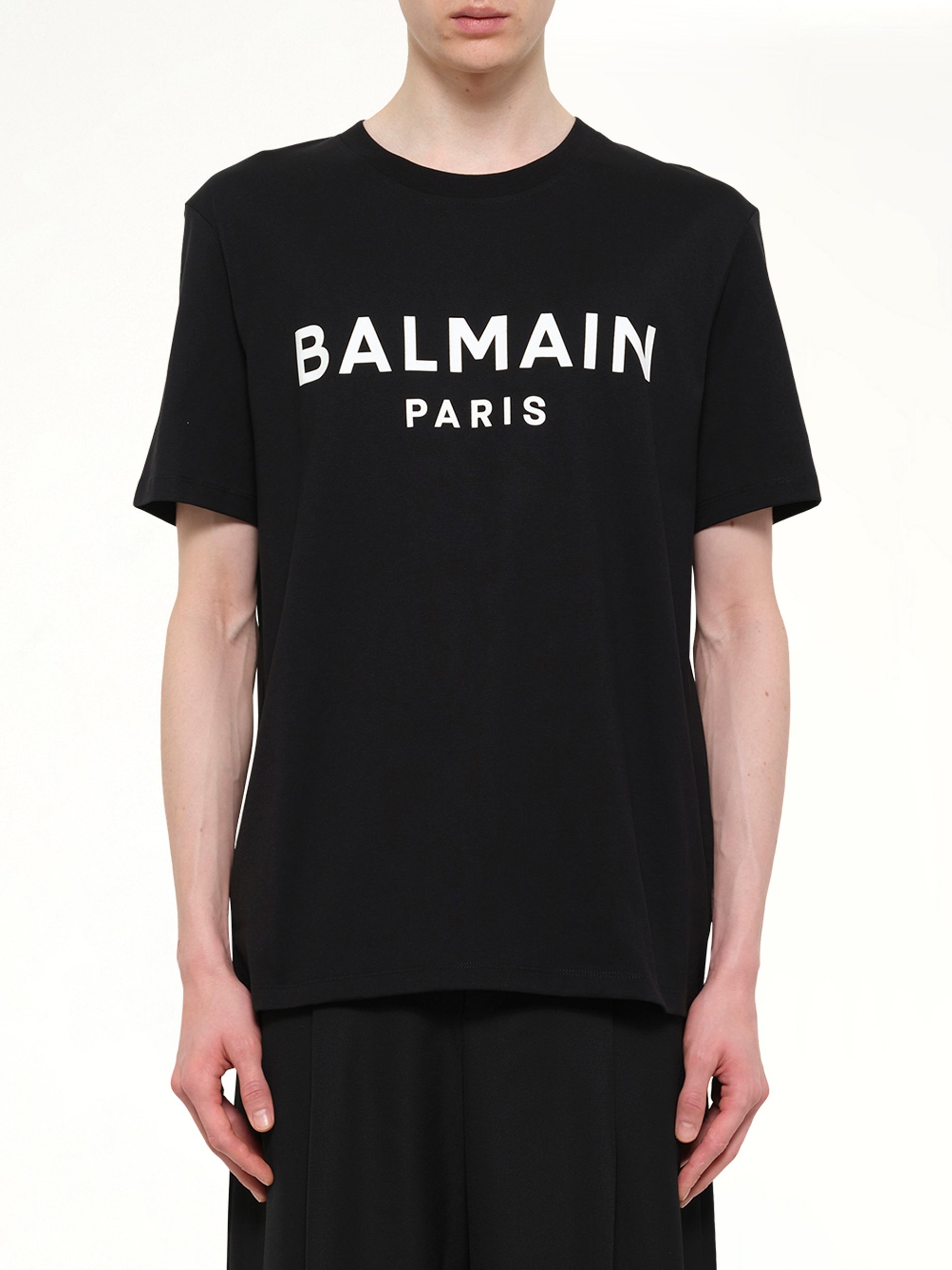 Balmain Print T-Shirt Reg Fit in Black/White