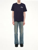 Small Balmain Paris Brush T-Shirt Reg Fit in Blue