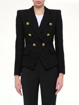 6 BTN Tweed Jacket in Black