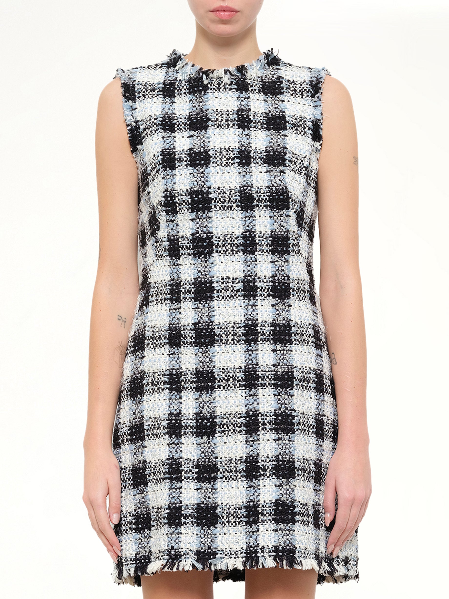 Alexander McQueen Checkered Tweed Dress