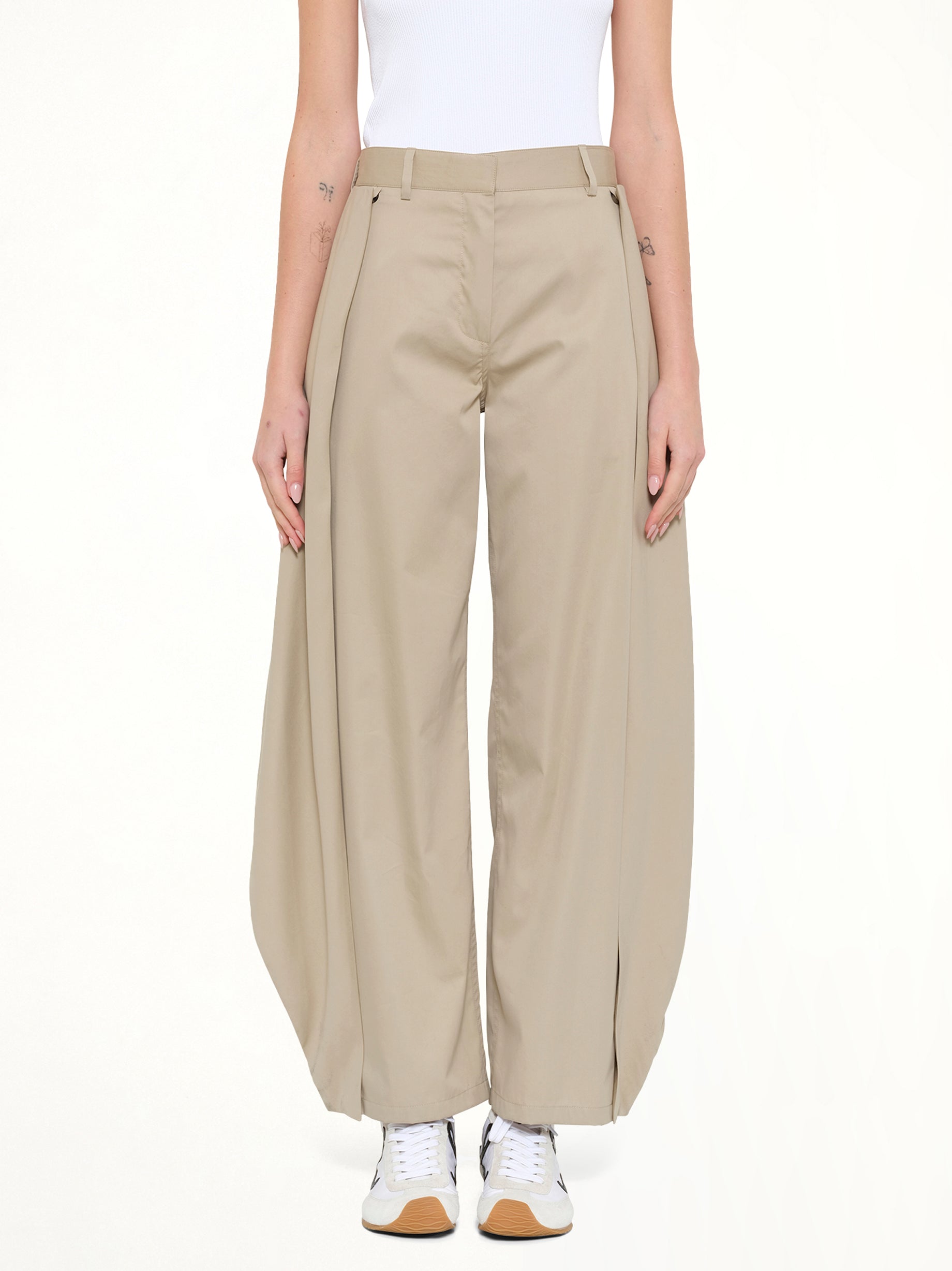 Cotton Silk Gabardine Trousers AF in Beige