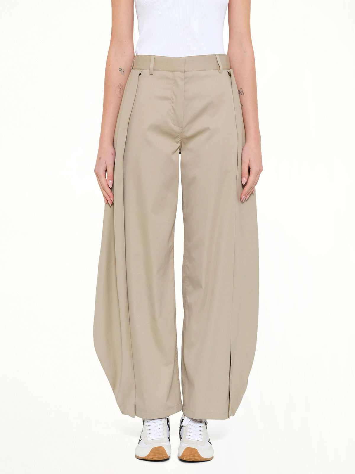 Cotton Silk Gabardine Trousers AF in Beige