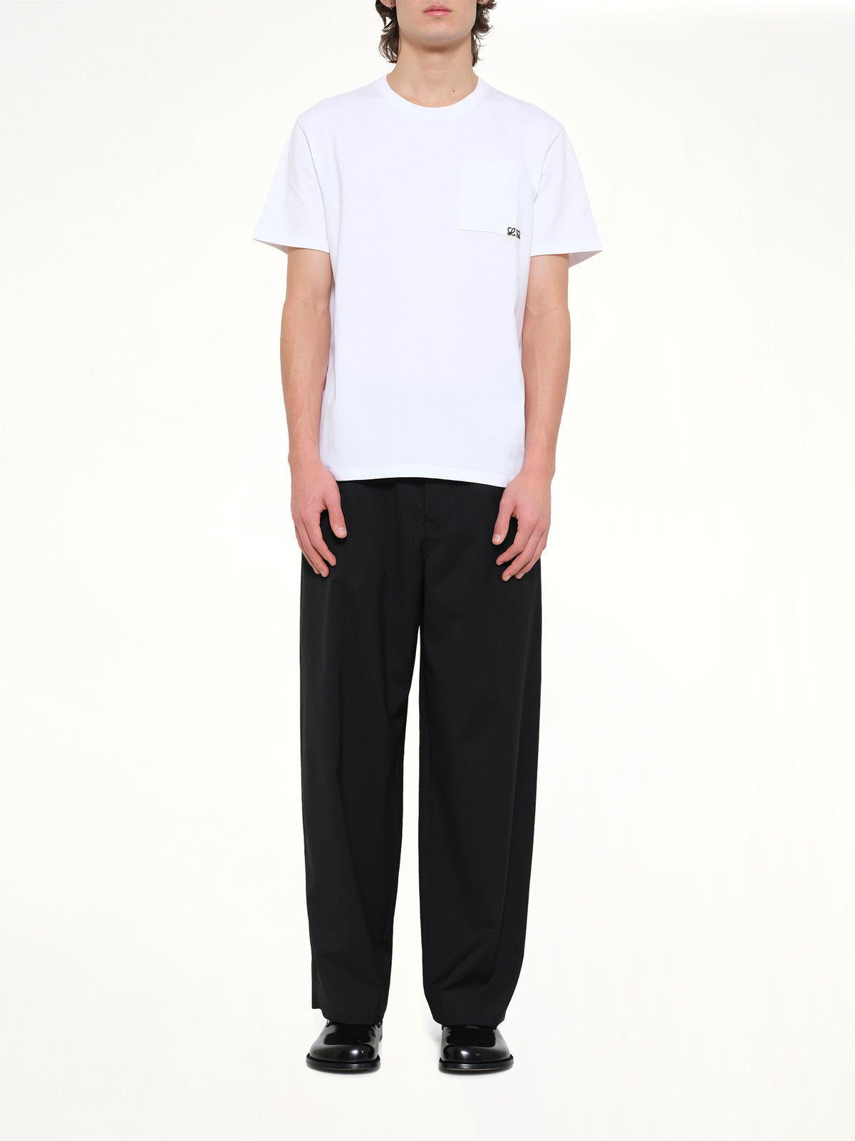 Two-Tone Anagram Relaxed Fit T-Shirt in White