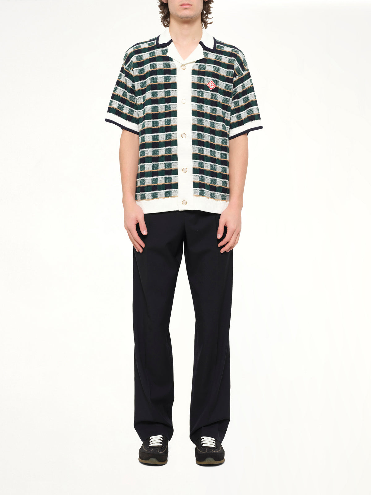 Cotton Mosaic Shirt in Green