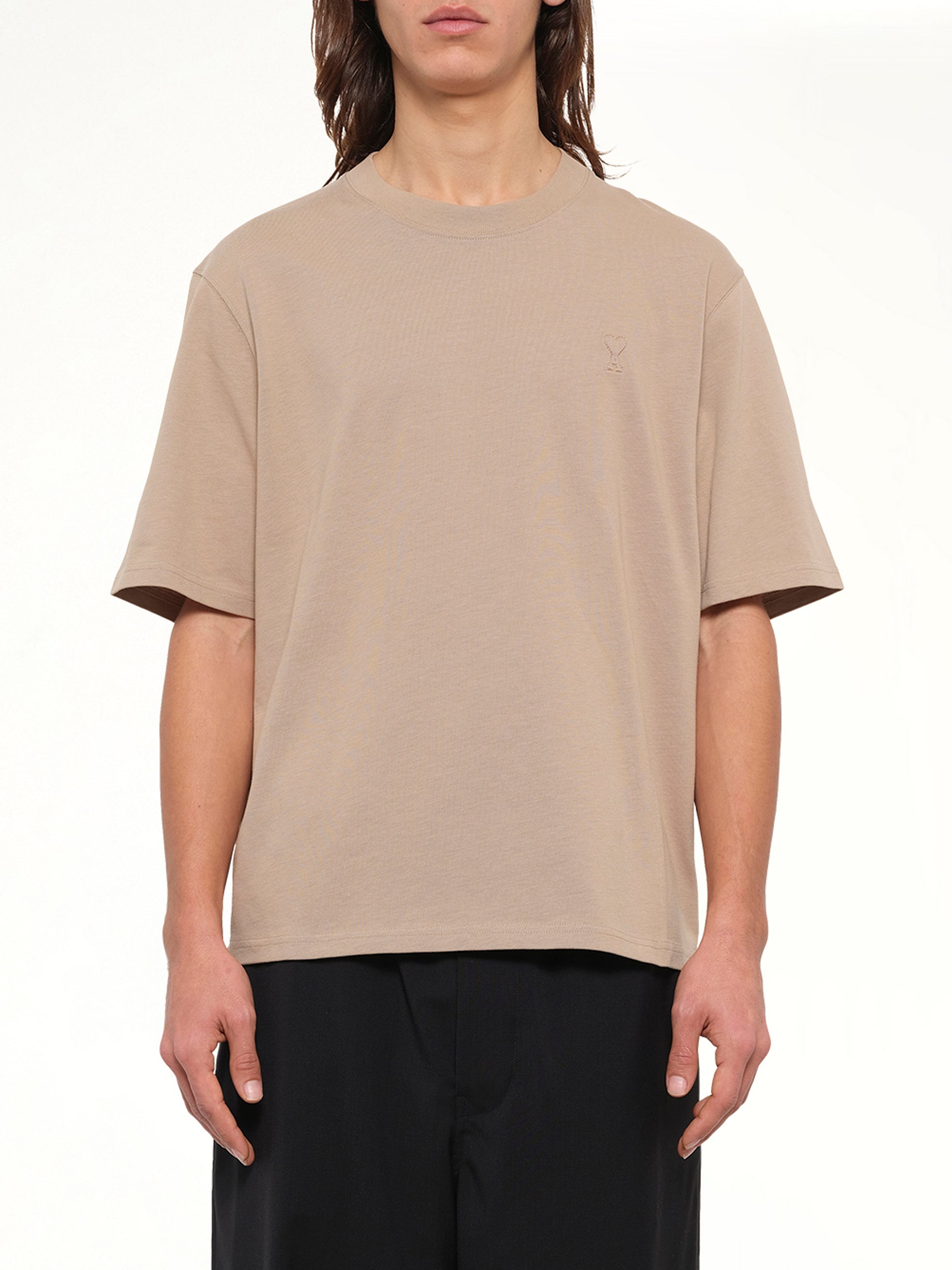 Embossed Ami De Coeur T-Shirt in Beige