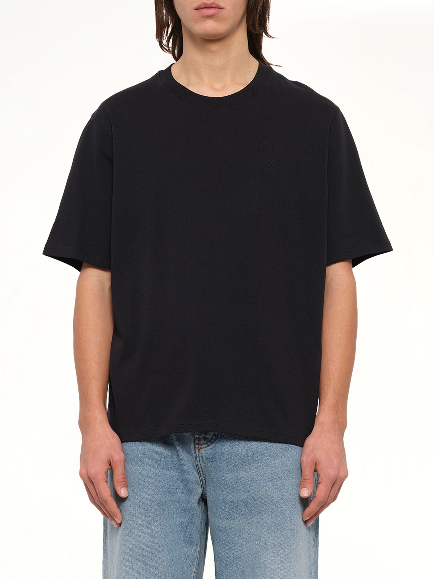 Embossed Ami De Coeur T-Shirt in Black