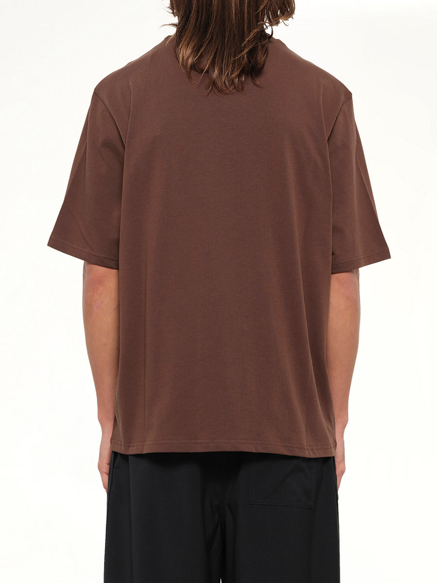 Embossed Ami De Coeur T-Shirt in Chocolate Brown