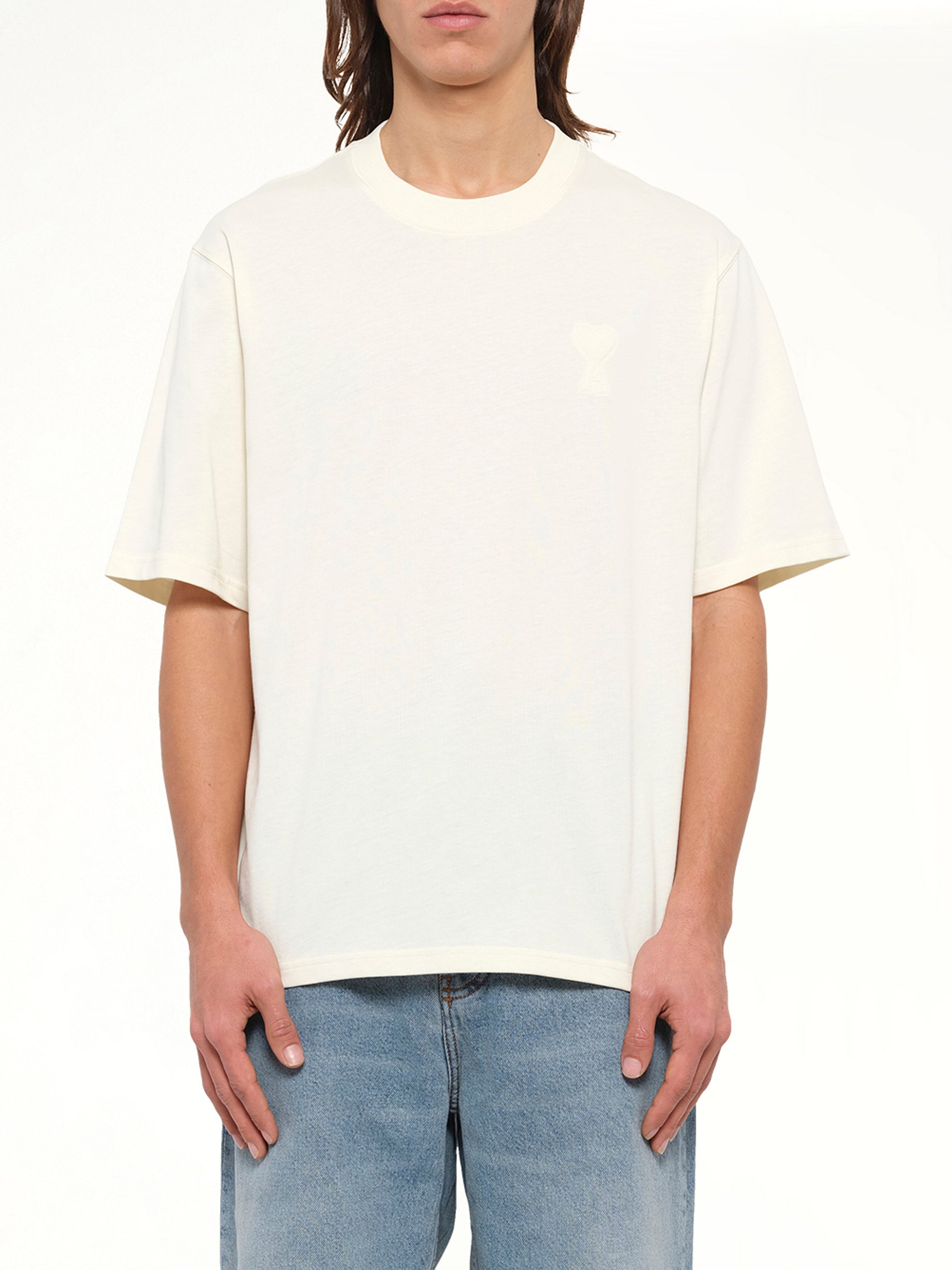 Embossed Ami De Coeur T-Shirt in White