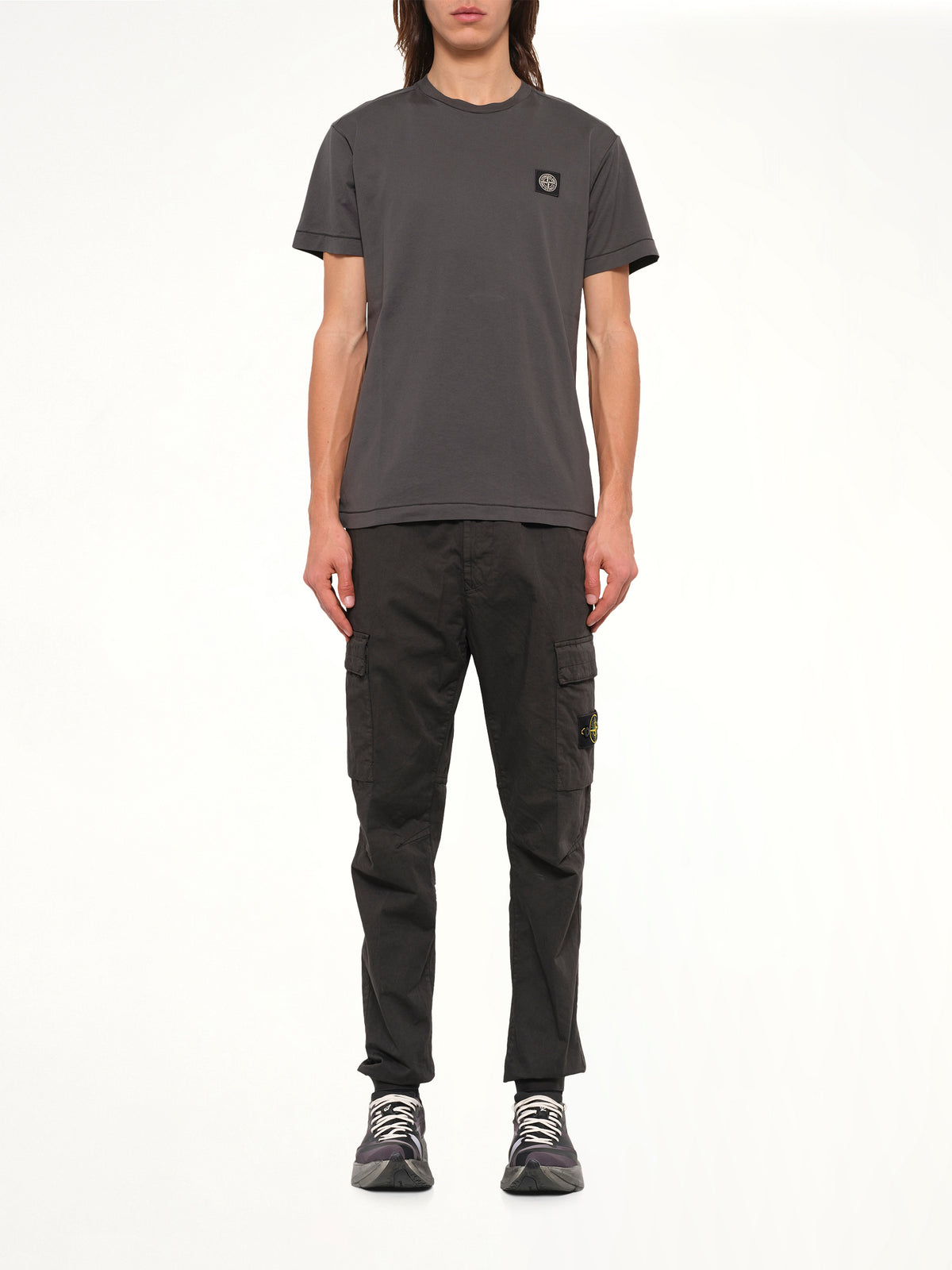2100027 Cotton Compass T-Shirt in Lead Grey
