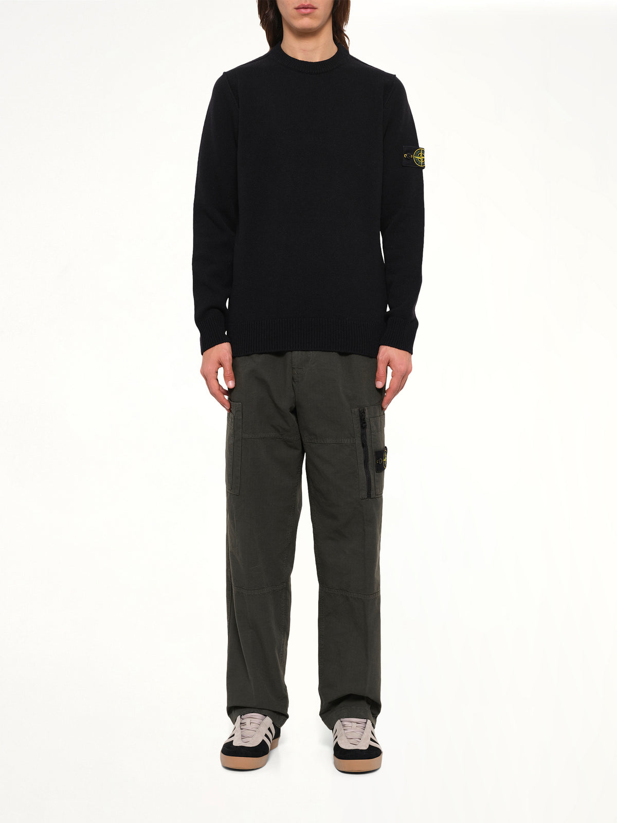 5100072 Lambswool Crewneck Sweater in Black