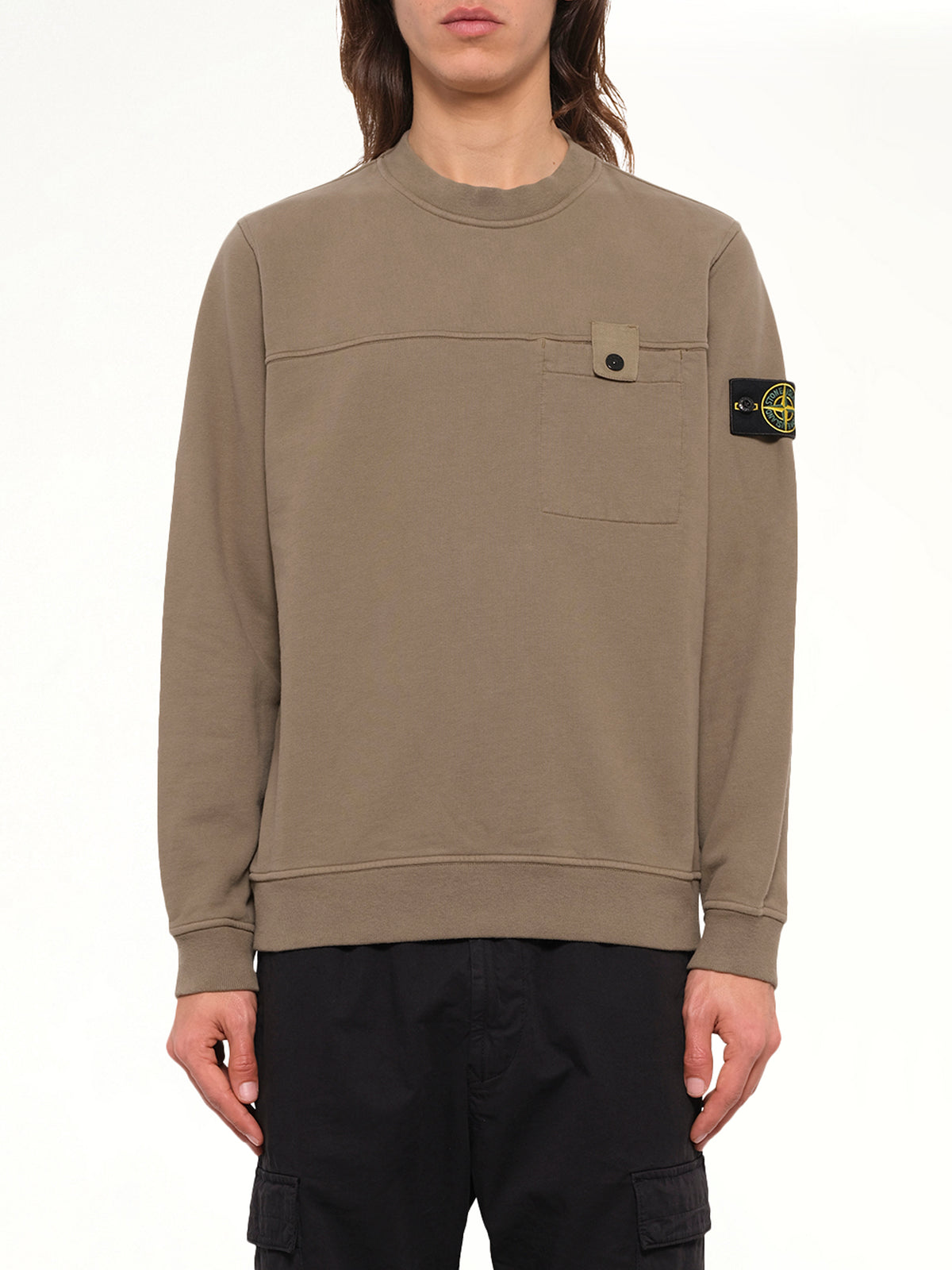 6100038 Brushed Cotton Sweatshirt in Military Green