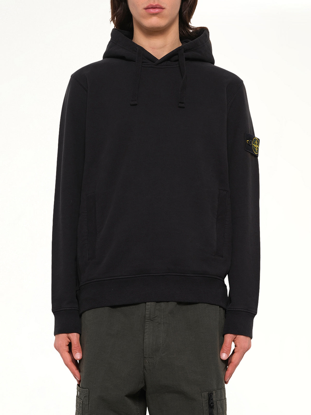 6100048 Brushed Cotton Hoodie in Black