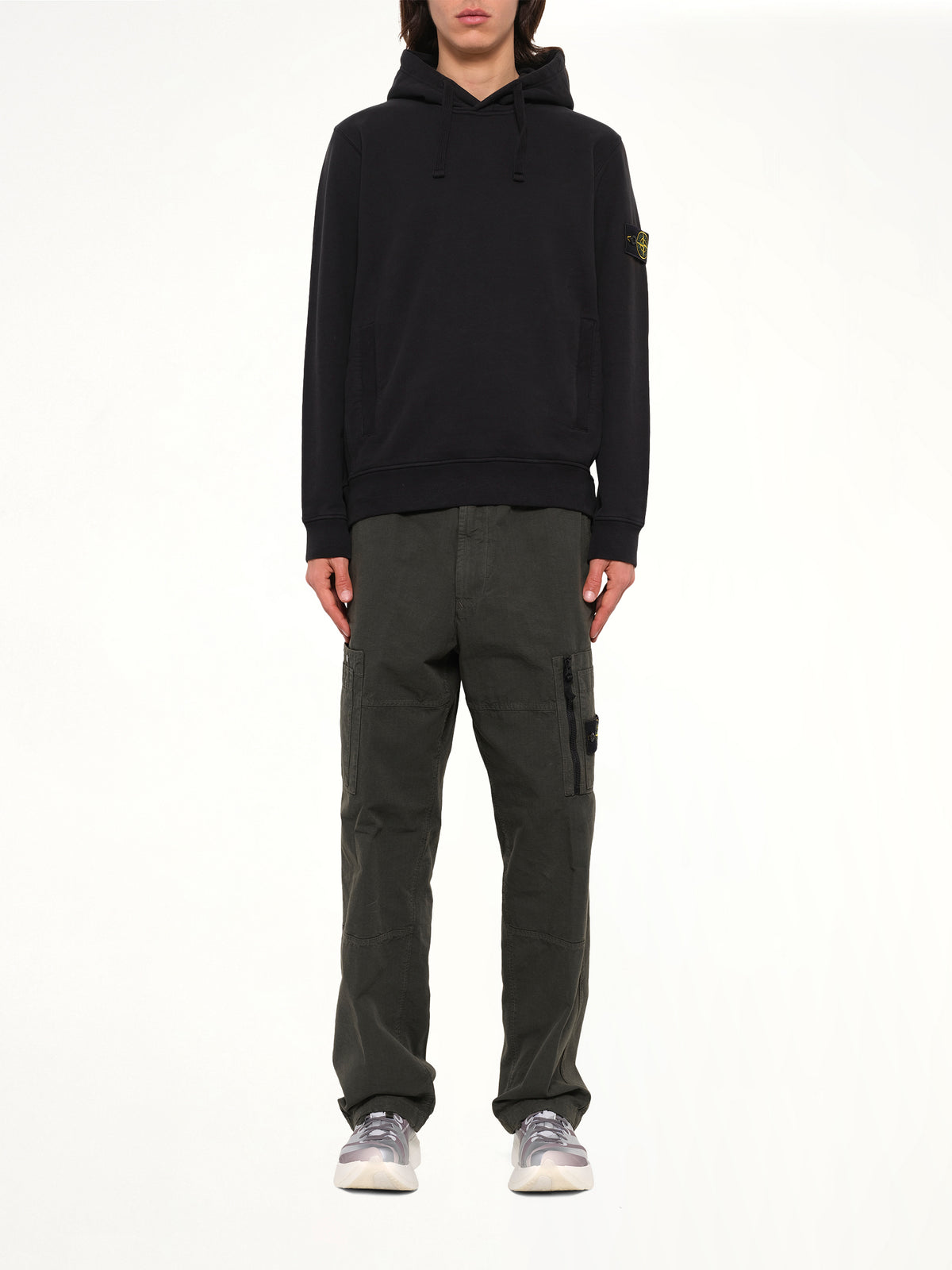 6100048 Brushed Cotton Hoodie in Black