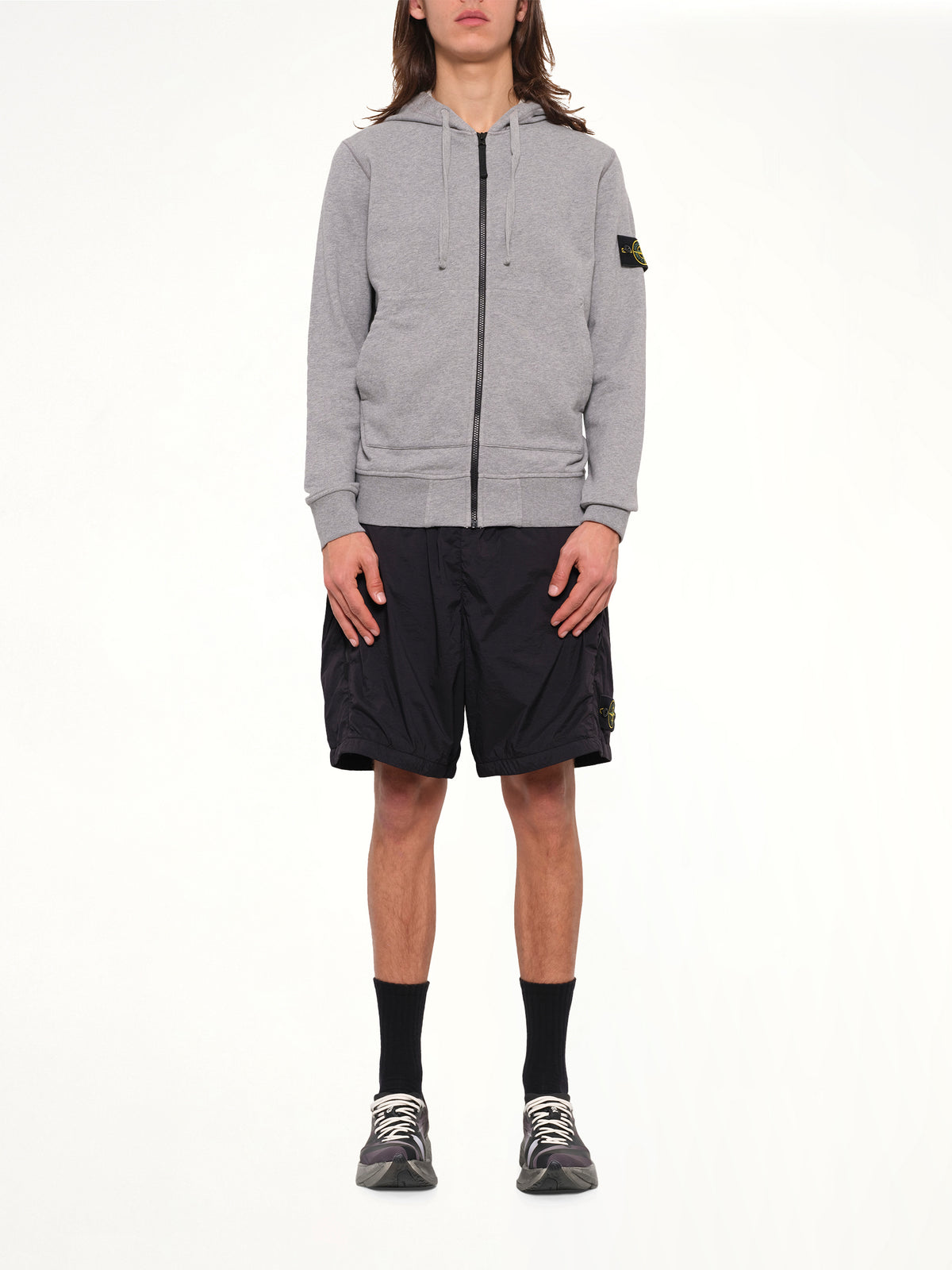 6100061 Organic Cotton Hoodie in Melange Grey