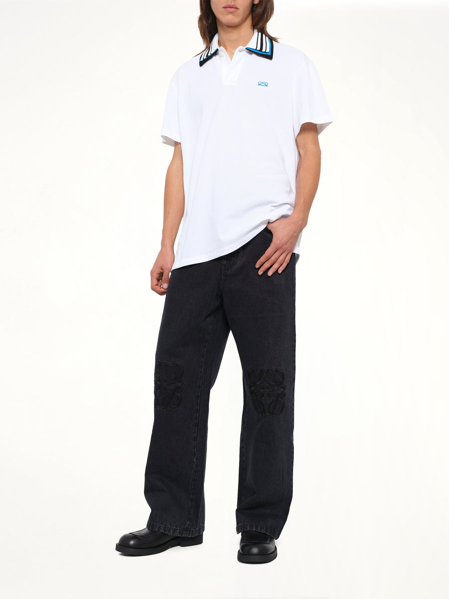 Tonal Anagram Baggy Jeans AF in Black