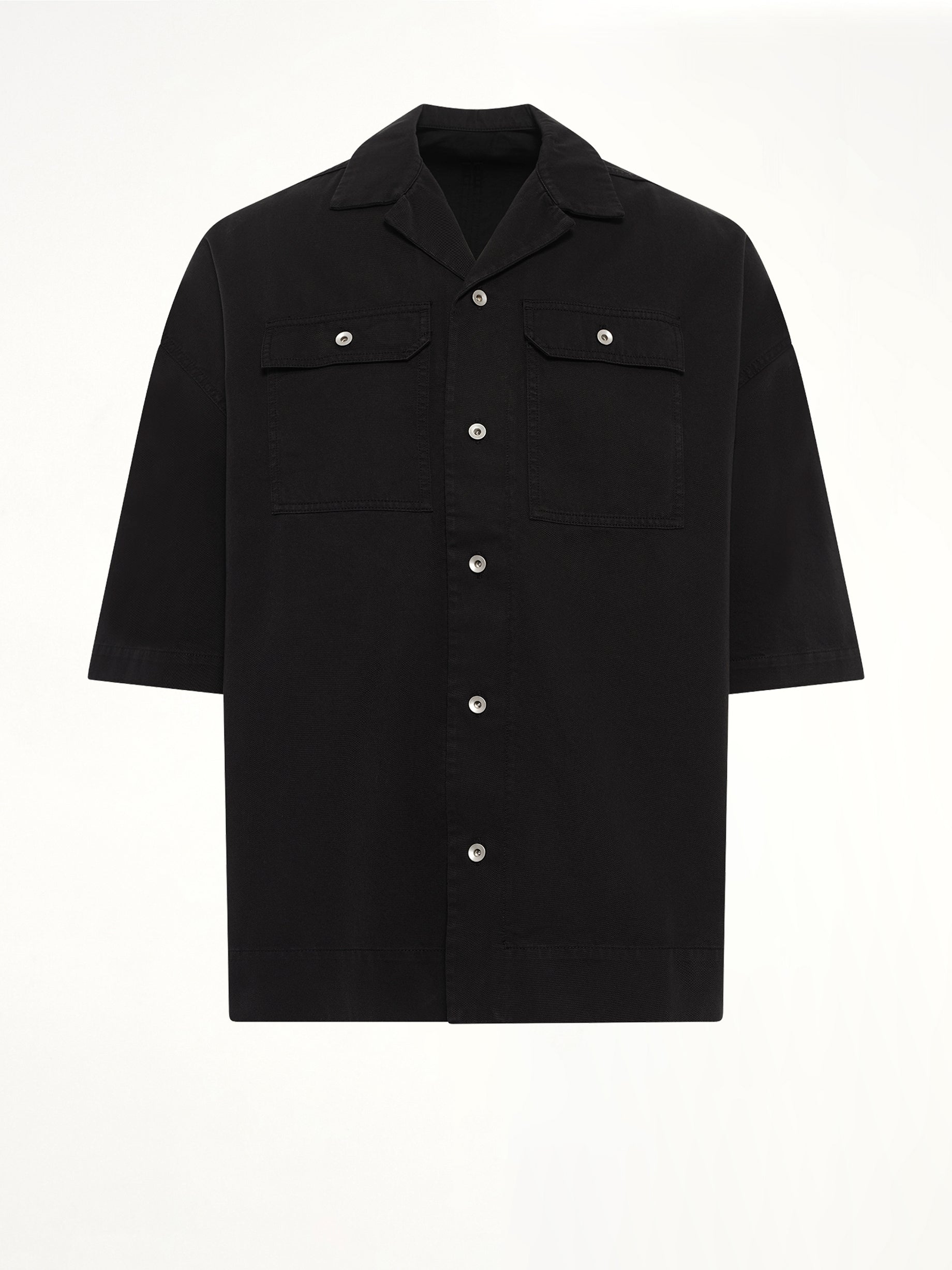 Cotton Twill Magnum Tommy Shirt in Black