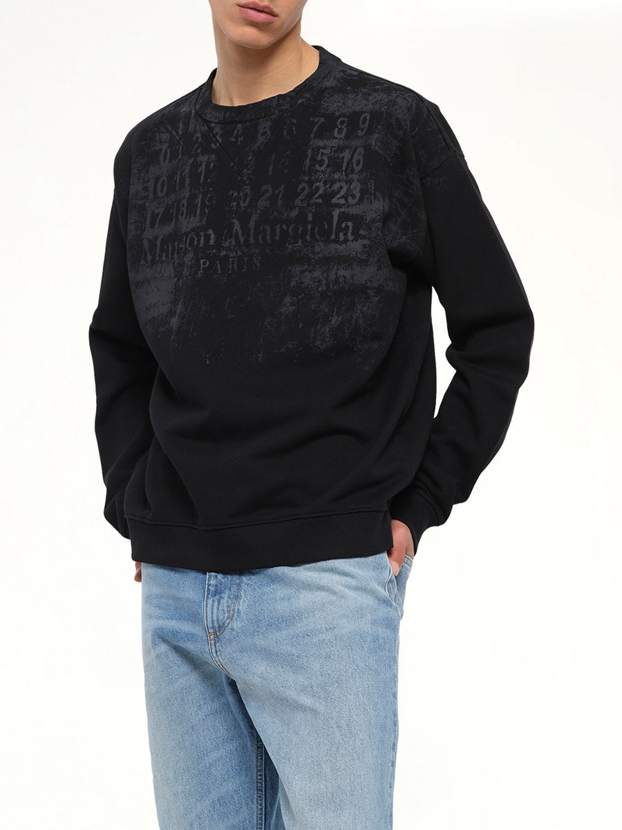 Number Sweatshirt in Black