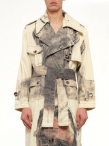Sketched Faced Trench Coat in Cream