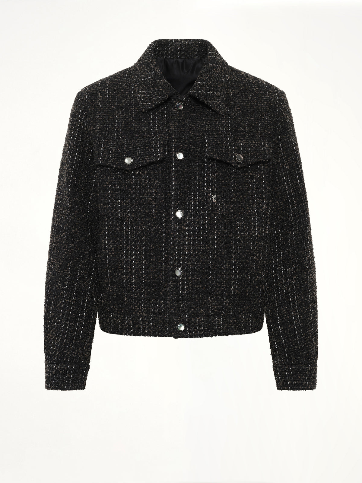 Tweed Trucker Jacket in Black