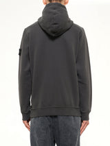 6100067 Brushed Cotton Zip-Up Hoodie in Lead Grey