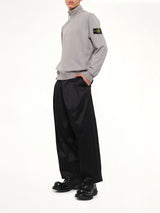 6100068 Brushed Cotton Quarter Zip Sweatshirt in Grey