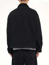 Garment Dyed Zip Up Jacket in Black