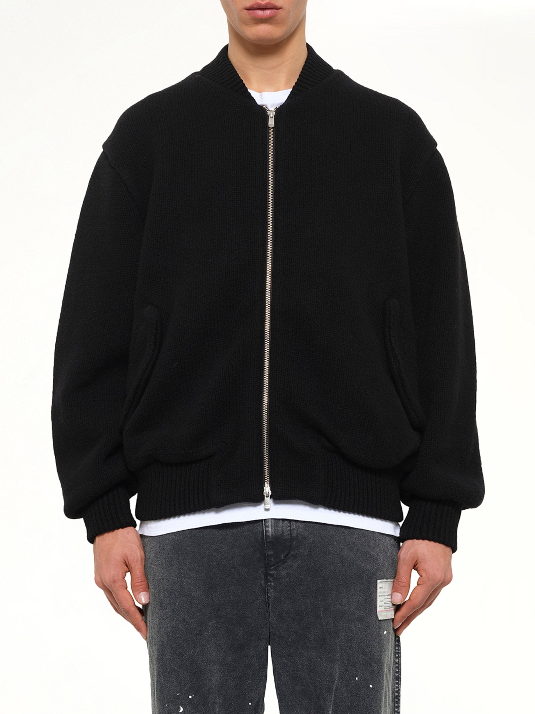 Knitted Bomber in Black
