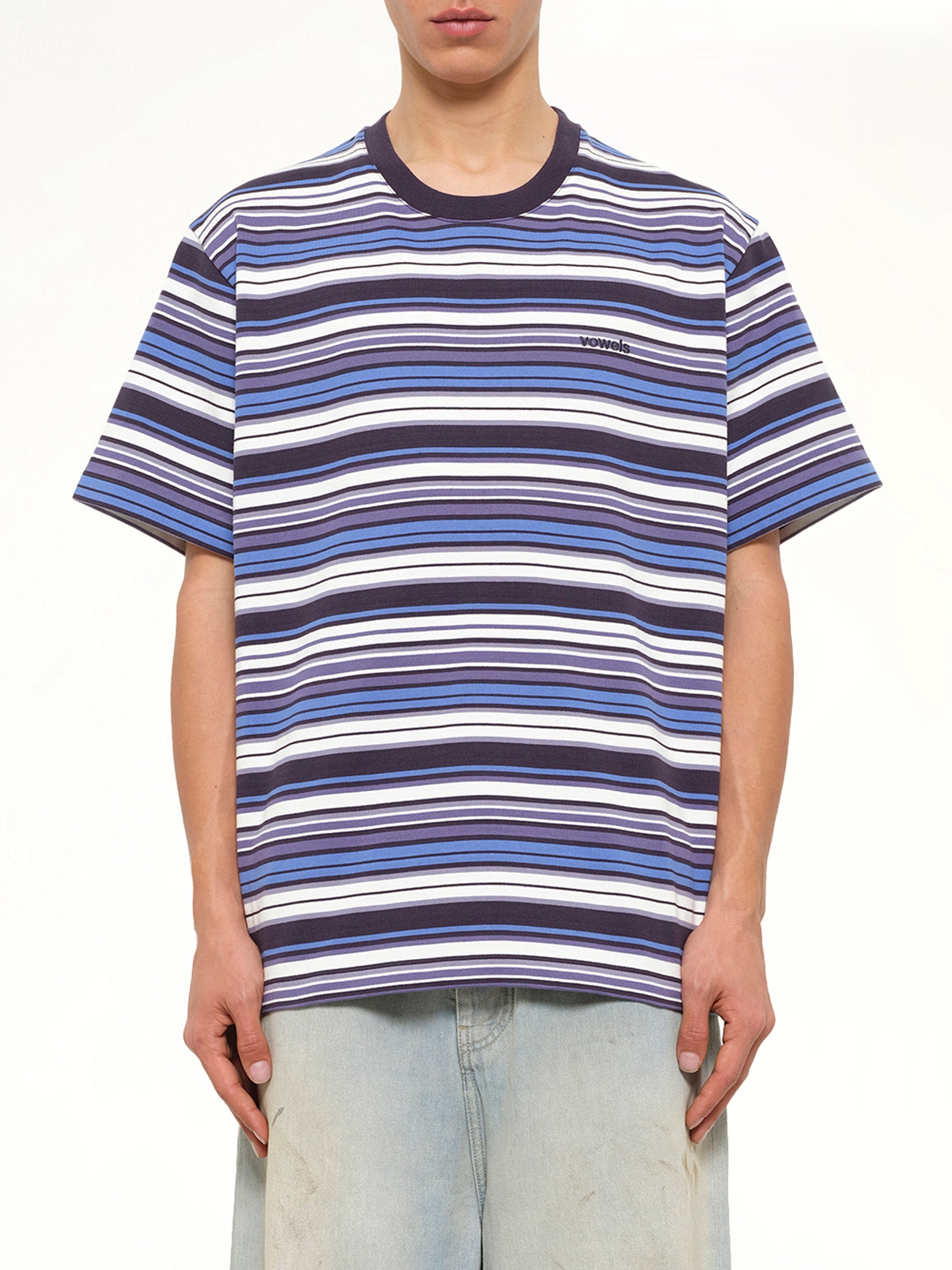 S/S Stripe T-Shirt in Blueberry