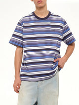 S/S Stripe T-Shirt in Blueberry