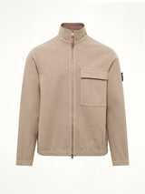 1200033 Nylon Zip-Up Shirt in Biscuit