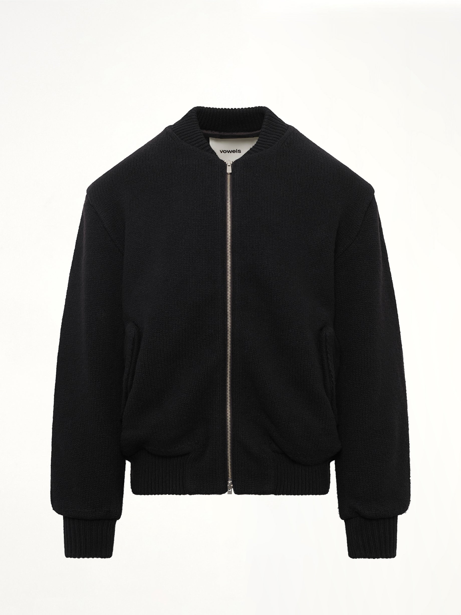 Knitted Bomber in Black