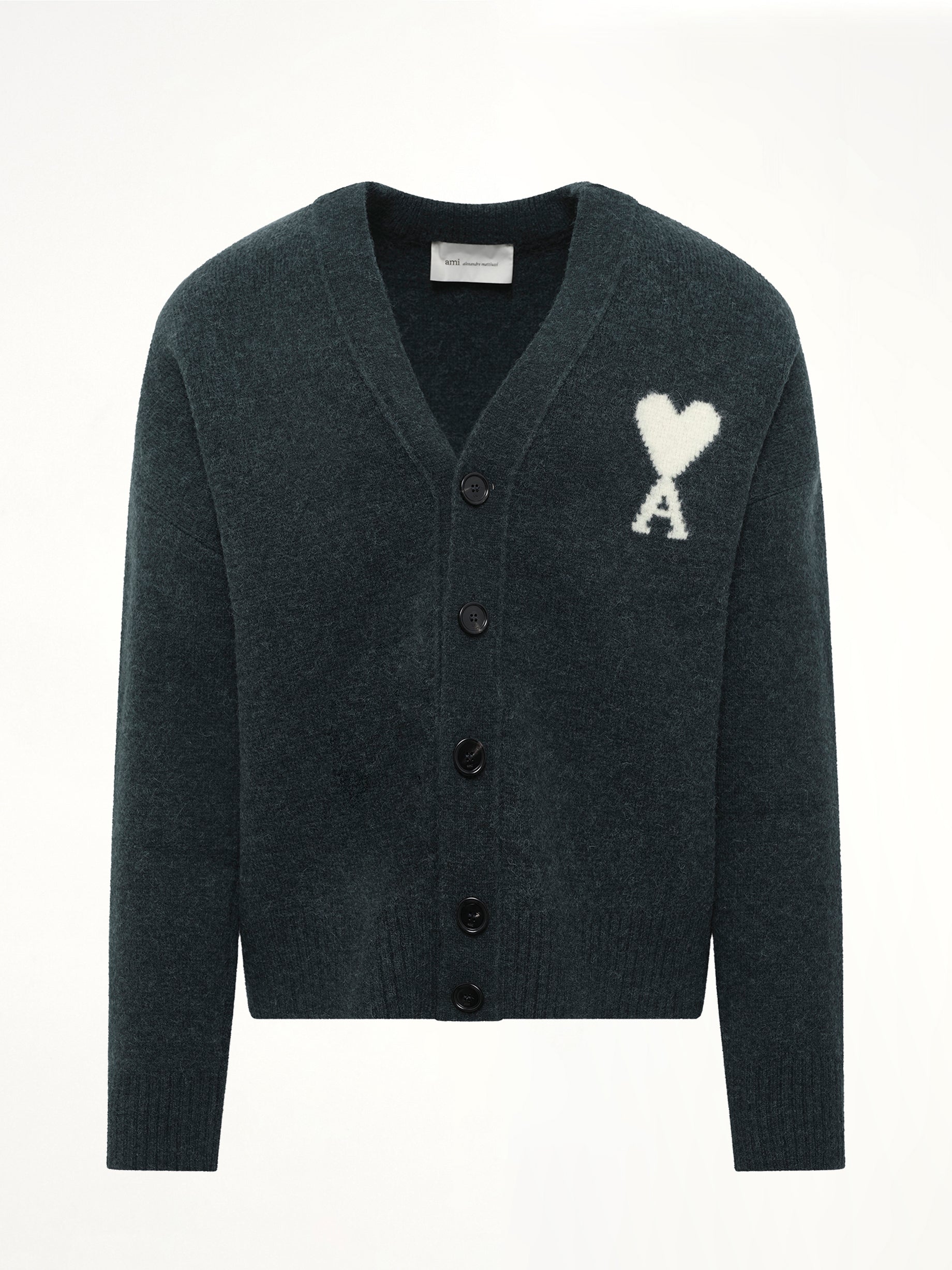 Ami De Coeur V Neck Cardigan in Green