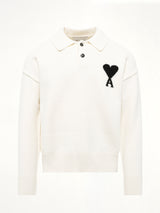 Ami De Coeur Polo Sweater in Off White