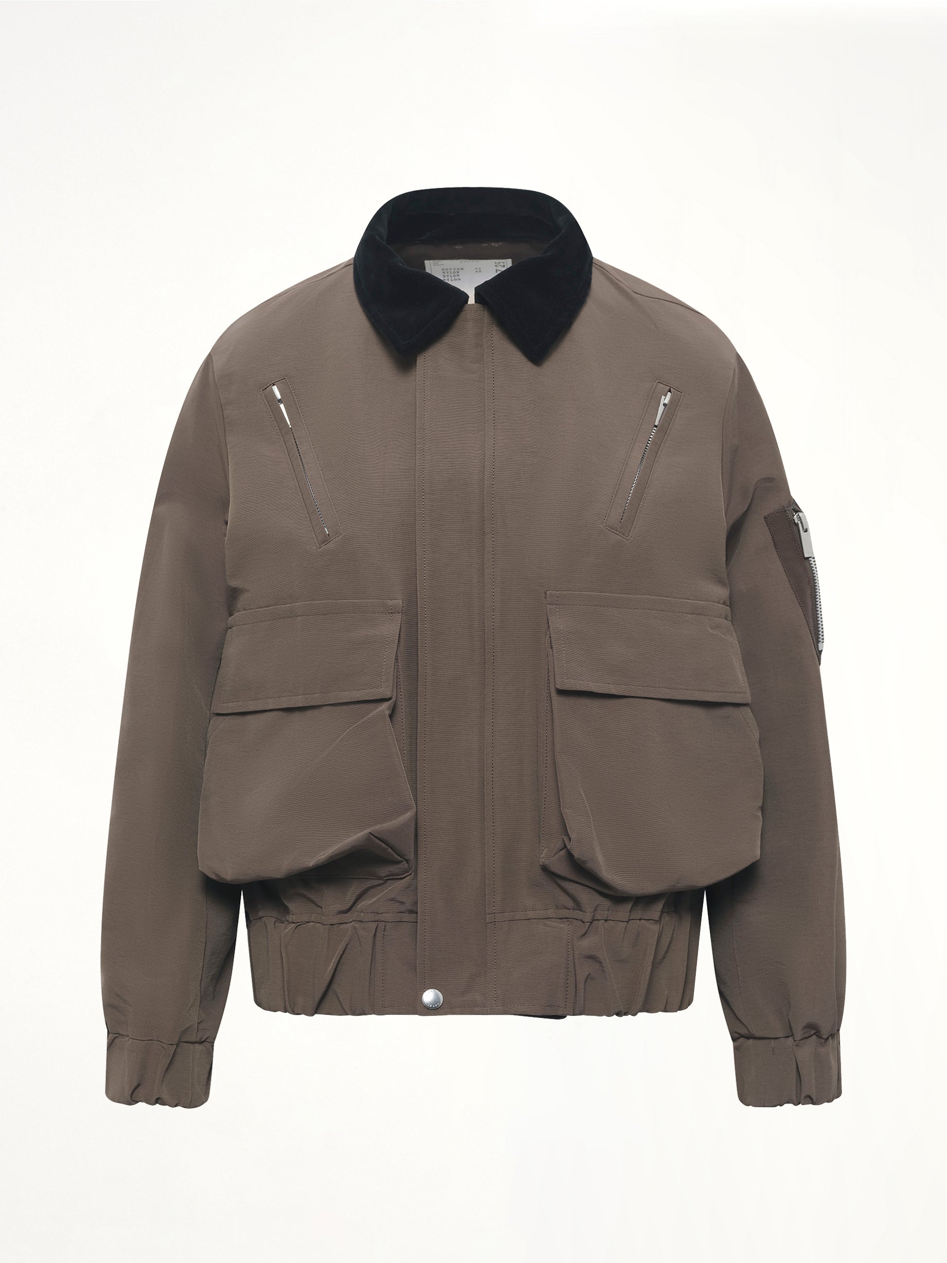 Grosgrain Bonding Blouson in Brown/Dark Khaki