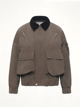 Grosgrain Bonding Blouson in Brown/Dark Khaki