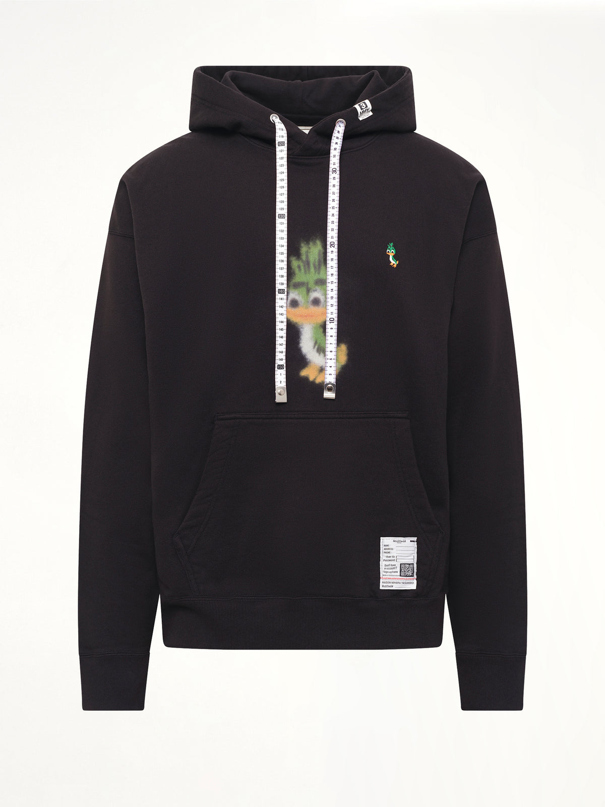 Leon Printed Sweat Hoodie in Black