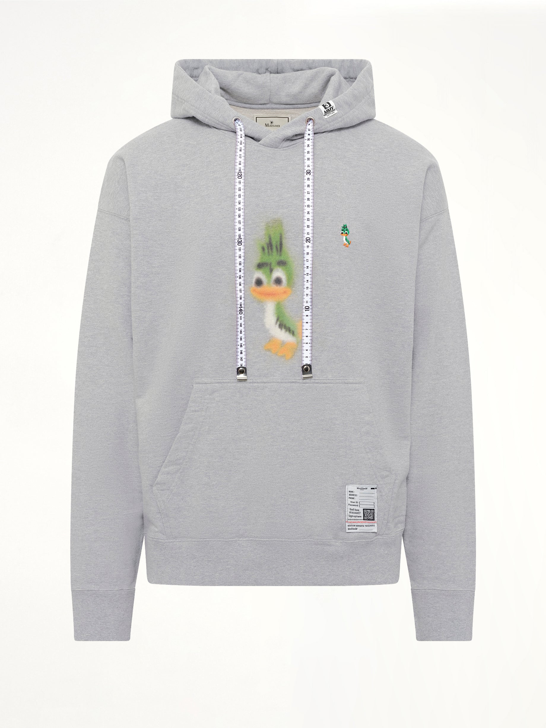 Leon Printed Sweat Hoodie in Gray
