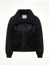 Runway Nylon Twill x Wool Melton Blouson in Black
