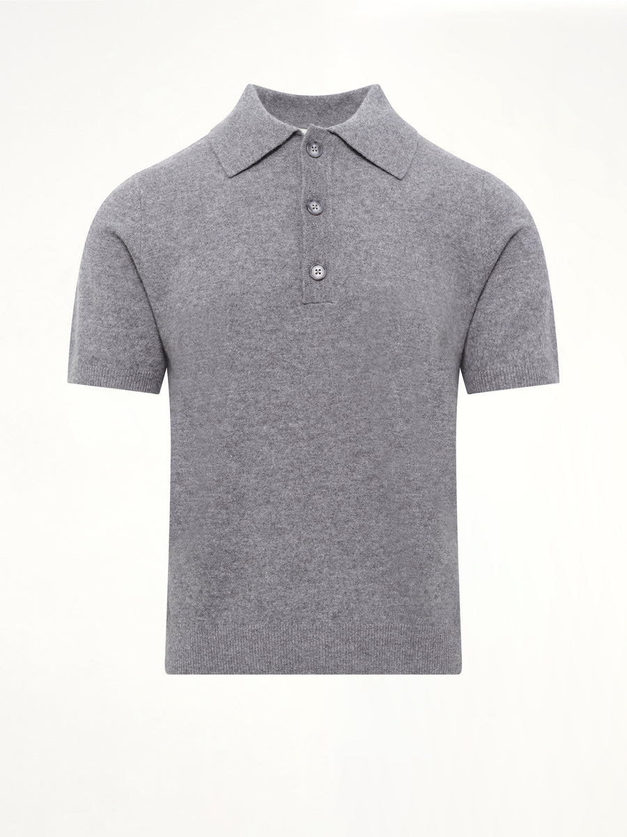 Short Sleeve Knit Polo in Concrete
